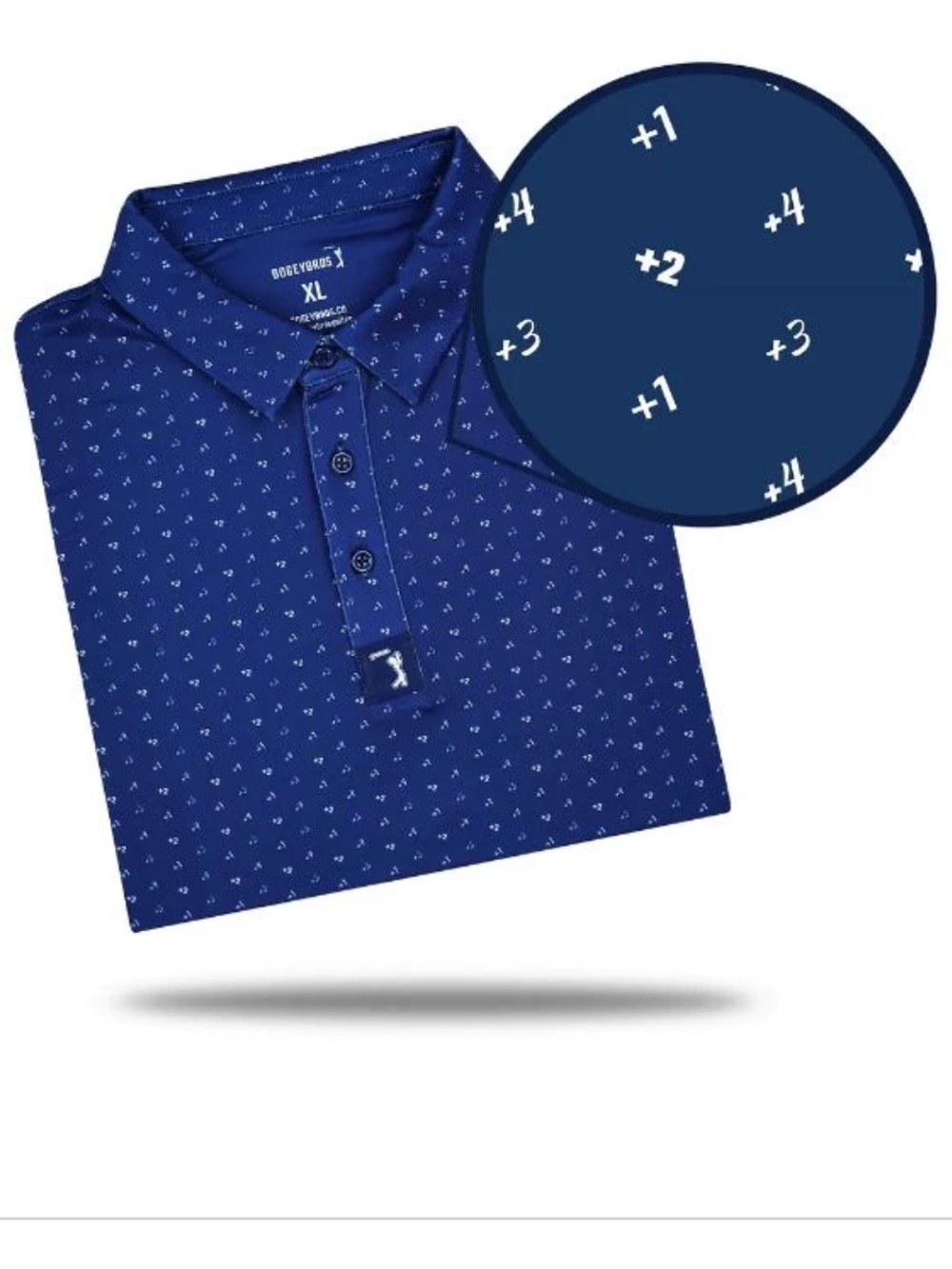Bogey Bros Big Numbers Performance Golf Polo Shirt Mens Size L Extra Large Loud